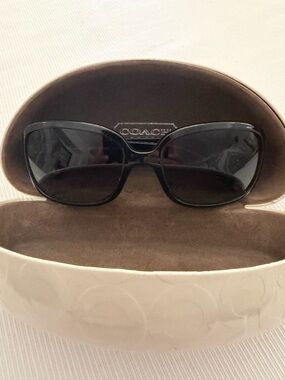 Coach Women's Lacey Black Sunglasses with Smoky Gradient Lenses